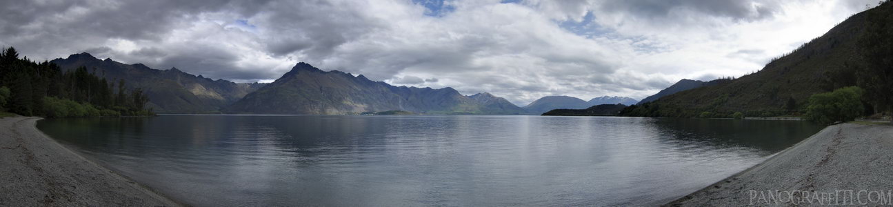 Lake Wakatipu Roadside Bay HDR - Stitched Panorama