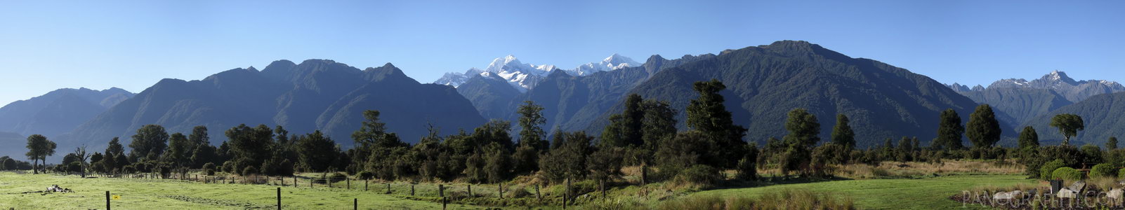 Mount Cook Near Lake Matheson - View of Mount Cook south east from a cafe near Lake Matherson