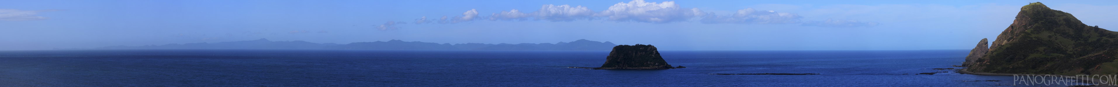 Great Barrier Island From Fletchers Bay - View of Great Barrier Island in the distance