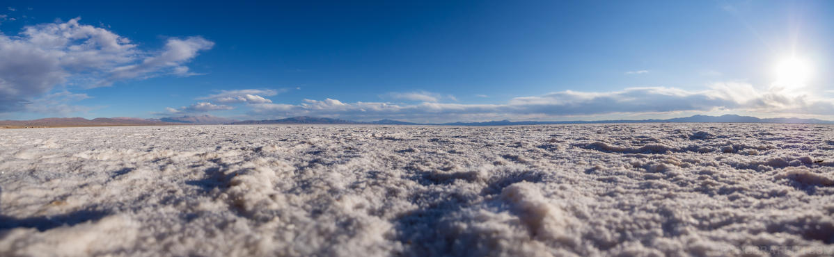 Close up of Salinas Grandes - The vast expanses of the Salinas Grandes are even more exagerated from ground level