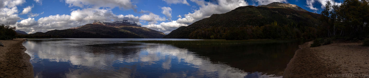 Lago Villarino on Ruta 234 - A lake in the Los Arrayanes region surrounded by autumn colors