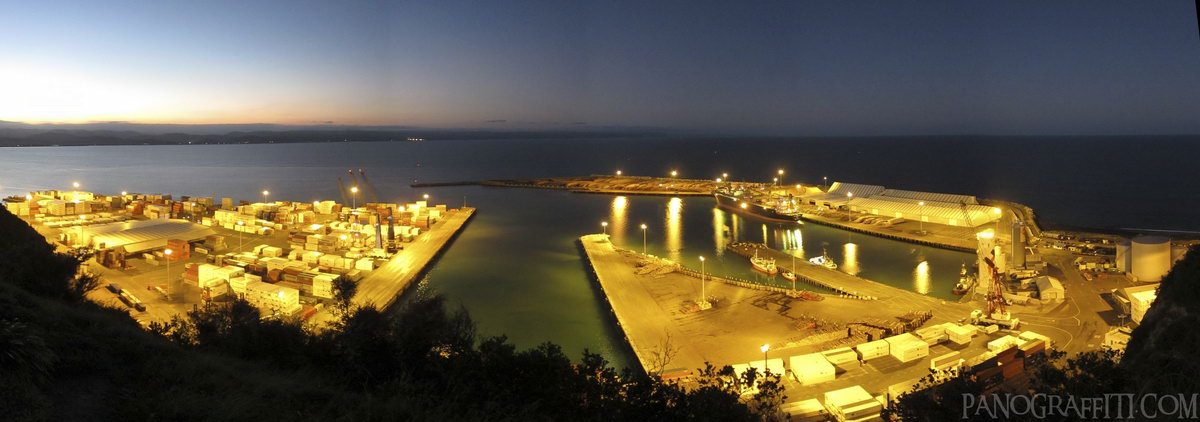 Port of Napier from Bluff Hill at Night - Hawke's Bay, New Zealand