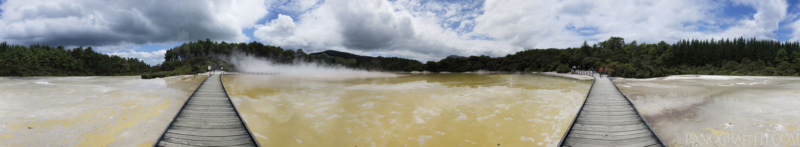 Primrose Terrace Silica Deposits - A 360 degree HDR view of the main attraction at Wai-O-Tapu Geothermal Area outside of Rotorua.