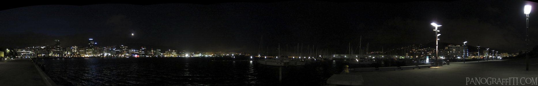Wellington Harbor Night Shot - A view of Wellington CBD at night from the dock near Te Papa