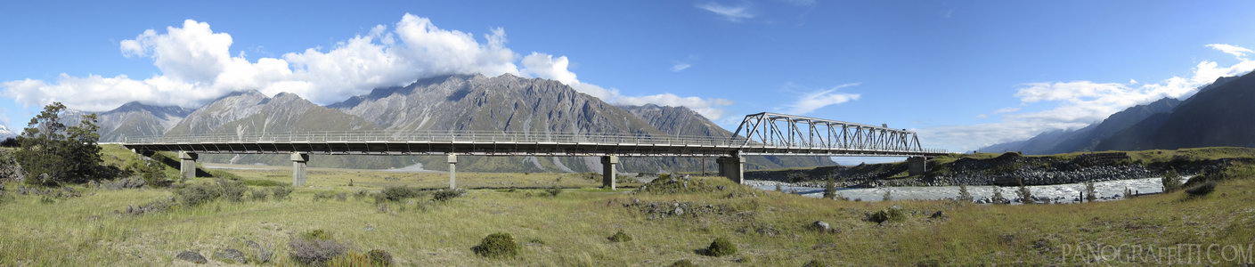 Bridge Over Tasman Valley in Mount Cook National Park - Mount Cook National Park, Canterbury, New Zealand
