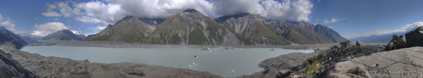 The Nuns Viel Across Tasman Lake HDR - Stitched Panorama