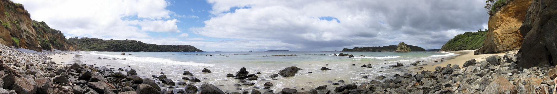 Rocks Around Ringaringa Beach - Stitched Panorama