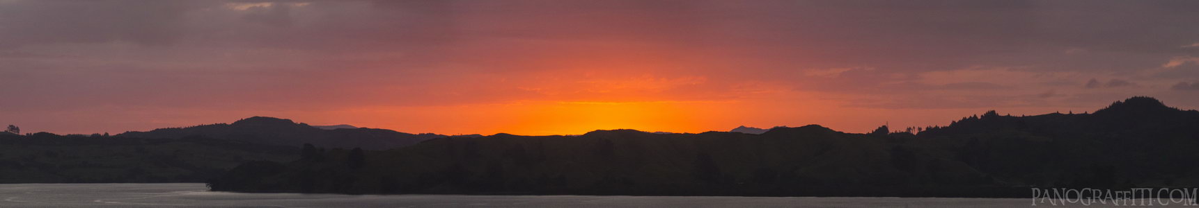 The Tree House Sunset - A beautiful sunset when staying at The Tree House Hostel in Kohukohu