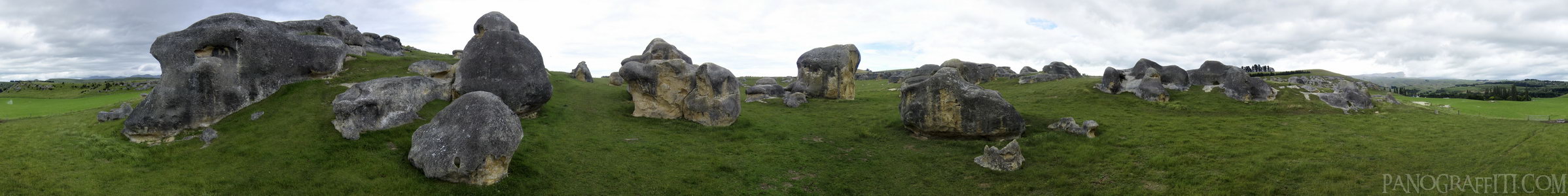Waitaki Valley Elephant Rocks In 360 Degrees of HDR - Stitched Panorama